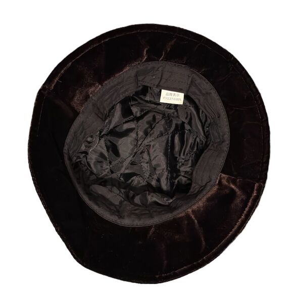 Women’s Vintage Japanese Plum Purple Swiss Dot Glitter Fancy BUCKET HAT - Picture 5 of 10